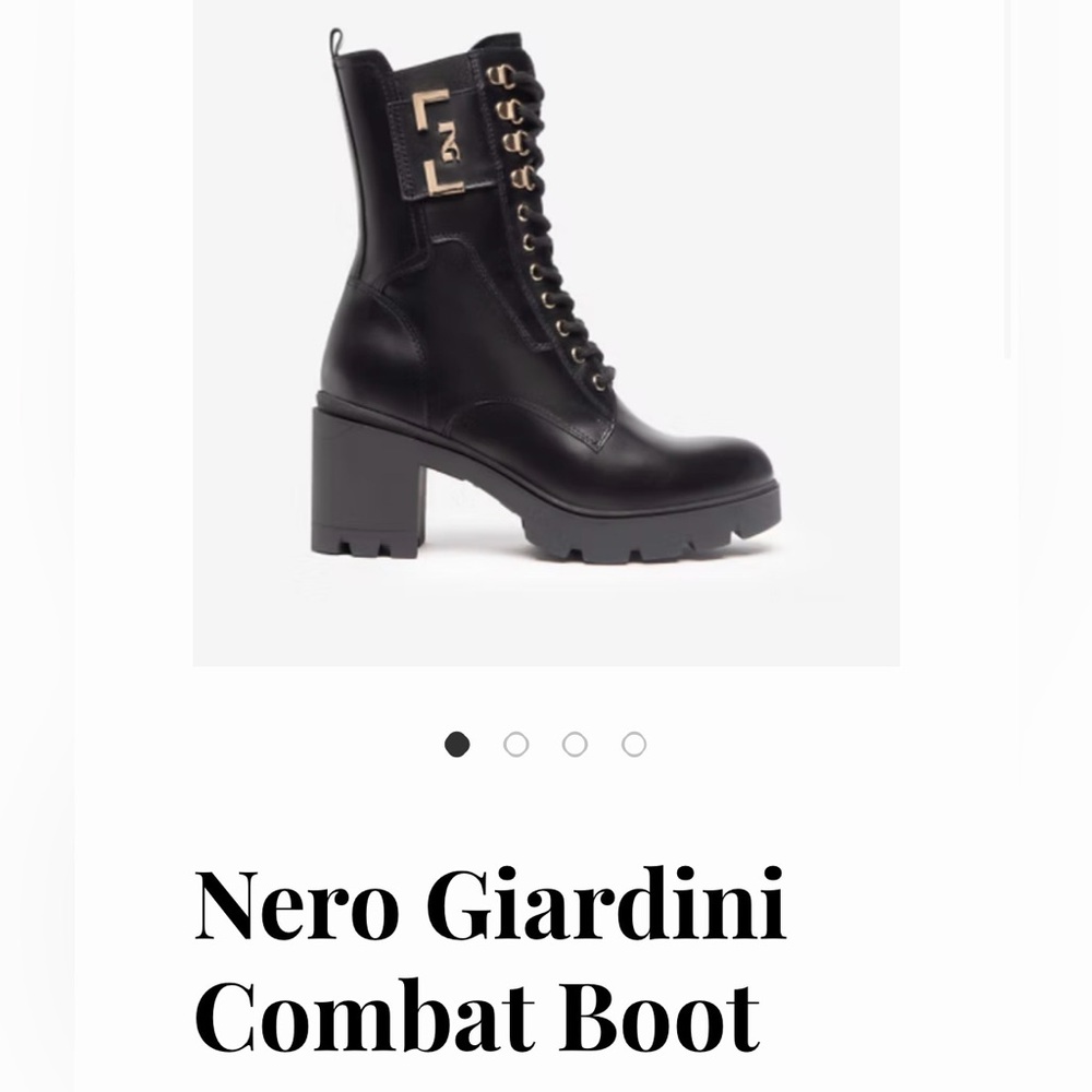 Nero Giardini Black Leather Lace-Up Boots